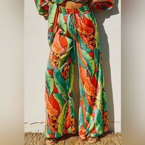 804. Exotic Print Wide Leg Pants
